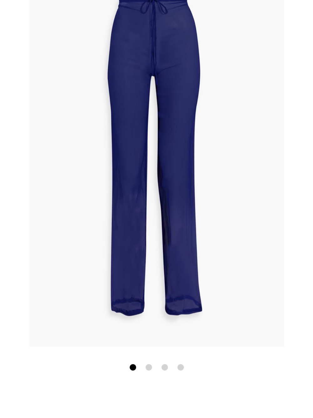 Dries Blue Sheer Silk Crepe Straight-Leg Drawstring Pants